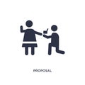 proposal icon on white background. Simple element illustration from love & wedding concept Royalty Free Stock Photo