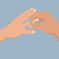 Proposal of Marriage Flat Vector Concept