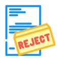 proposal rejected color icon illustration