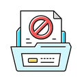 proposal rejected color icon vector illustration
