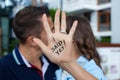 Proposal in the street. Royalty Free Stock Photo