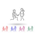 Proposal, wedding multi color icon. Simple thin line, outline vector of family life icons for ui and ux, website or mobile