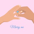 Proposal from Young Man Marry Me Cartoon Drawing