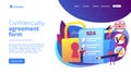 Nondisclosure agreement concept landing page