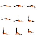 Props-supported lying asanas set Royalty Free Stock Photo