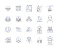 Proptech outline icons collection. Proptech, Real Estate, Innovation, Technology, AI, Digital, Automation vector and