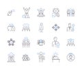 Proptech outline icons collection. Proptech, Real Estate, Innovation, Technology, AI, Digital, Automation vector and