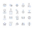 Proptech outline icons collection. Proptech, Real Estate, Innovation, Technology, AI, Digital, Automation vector and