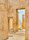 Propylaea, the ancient gateway to the Athenian Acropolis. Athens, Greece. Royalty Free Stock Photo