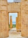 Propylaea, the ancient gateway to the Athenian Acropolis. Athens, Greece. Royalty Free Stock Photo