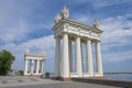Propylaea of the central main staircase on the Volga embankment. Volgograd