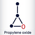 Propylene oxide molecule. Skeletal chemical formula