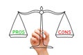 Pros Cons Balance Scale Concept Royalty Free Stock Photo