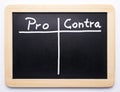 Pros and cons blackboard Royalty Free Stock Photo
