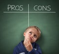 Pros and Cons on a blackboard Royalty Free Stock Photo