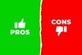 pros and cons compare icon in paper torn style Royalty Free Stock Photo