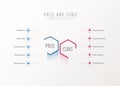 Pros and Cons comparison vector template
