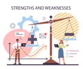 Pros and cons concept. Strengths and weaknesses comparison. Royalty Free Stock Photo