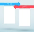 Arrows Red Blue Pros and Cons Comparison List Vector