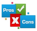 Pros And Cons Red Green Blue Squares