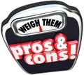Pros Cons Weigh Benefits Risks Positives Vs Negatives Words on S