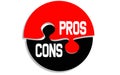 Pros and cons word on round puzzle Royalty Free Stock Photo