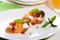 Prosciutto and blue cheese canapes