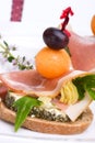 Prosciutto canapes Royalty Free Stock Photo