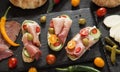 Prosciutto canapes Royalty Free Stock Photo