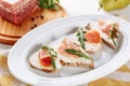 Prosciutto Cheese Italian Sandwich Closeup Side Royalty Free Stock Photo