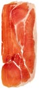 Prosciutto Cured Pork Ham Slice Isolated On White Background