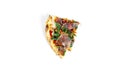 Prosciutto di parma pizza isolated on a white background. Pizza with Parma ham. Jamon. Italian cuisine.