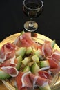 Prosciutto ham and Cantalope melon