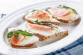 Prosciutto Mozzarella Italian Bread Sandwich Food Royalty Free Stock Photo