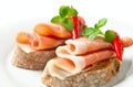 Prosciutto open faced sandwiches