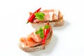 Prosciutto open faced sandwiches