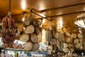 Prosciutto for sale in Italy.