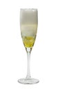 A Prosecco wine glass with gold-colored liqueur and ice Royalty Free Stock Photo