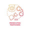 Prosecuting traffickers red concept icon Royalty Free Stock Photo
