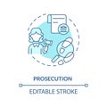 Prosecution blue concept icon