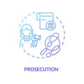 Prosecution blue gradient concept icon