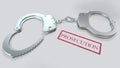 Prosecution Word and Handcuffs 3D Animation