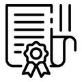 Prosecutor diploma icon, outline style