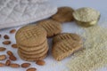 Proso millet almond cookies, a wholesome, gluten free treat with proso millets flour, almonds and natural sweetness Royalty Free Stock Photo