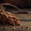 proso millet on a wooden surface