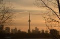 Prospect of spring dawn and Toronto skyline Royalty Free Stock Photo