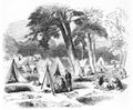 Prospectors camped at a gold-field