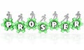 Prosper Word Gears Earning Money Company Business Working to Succeed Royalty Free Stock Photo