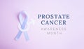 Prostate cancer awareness blue ribbon