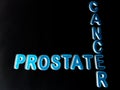 prostate cancer human health disease name displayed on illustrations background